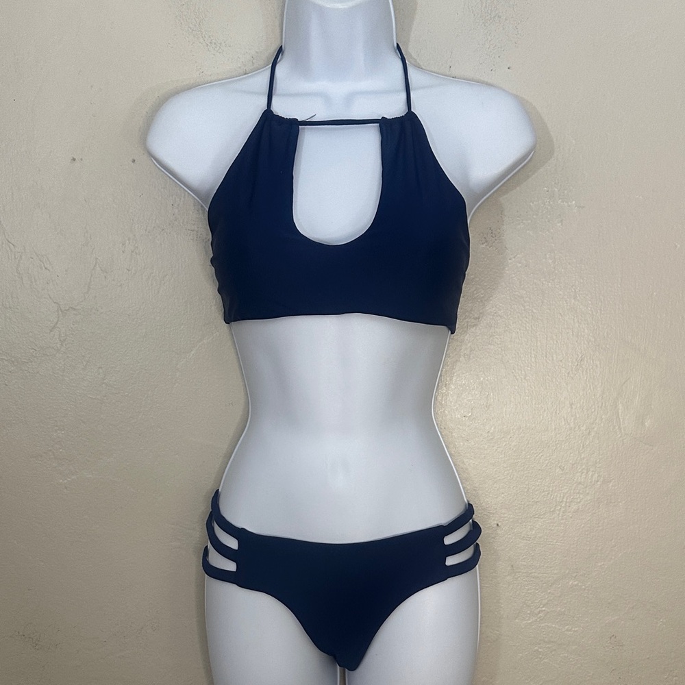 Chic Navy Halter Bikini Set